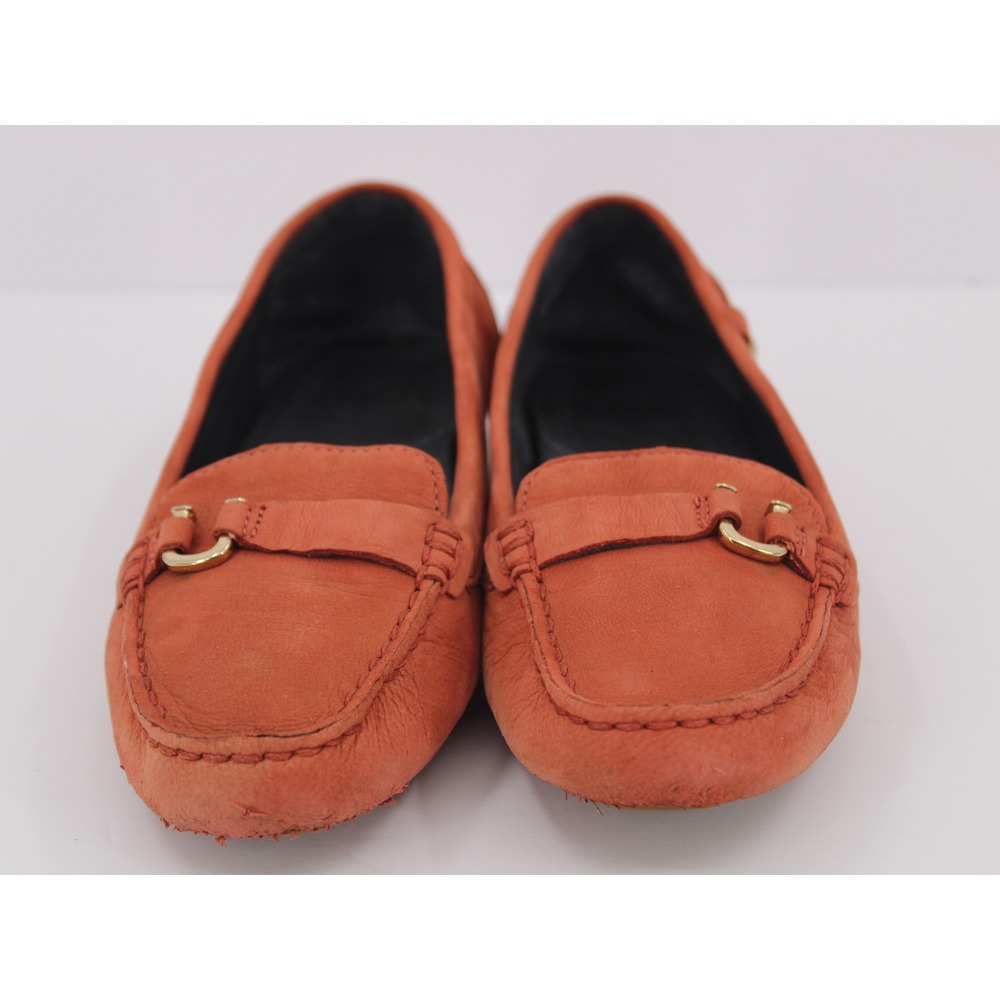 UGG Callen Nubuck Leather Driving Loafers Size 5.5 Terracota Gold Hardware Mocs - Picture 4 of 9